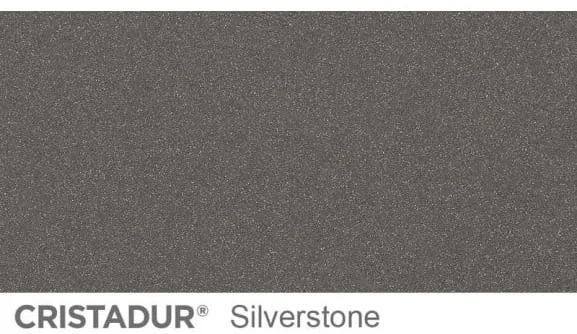 Baterie bucatarie Schock Laios Cristadur Silverstone cu dus extractibil, aspect granit, cartus ceramic, gri inchis