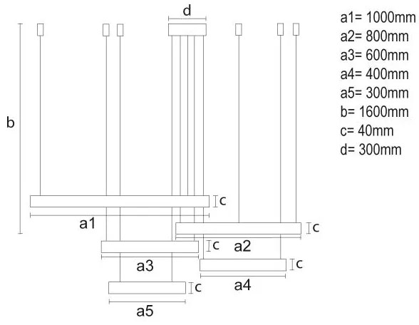 Lustră LED dimabilă pe cablu LED/220W/230V 3000-6500K + telecomandă