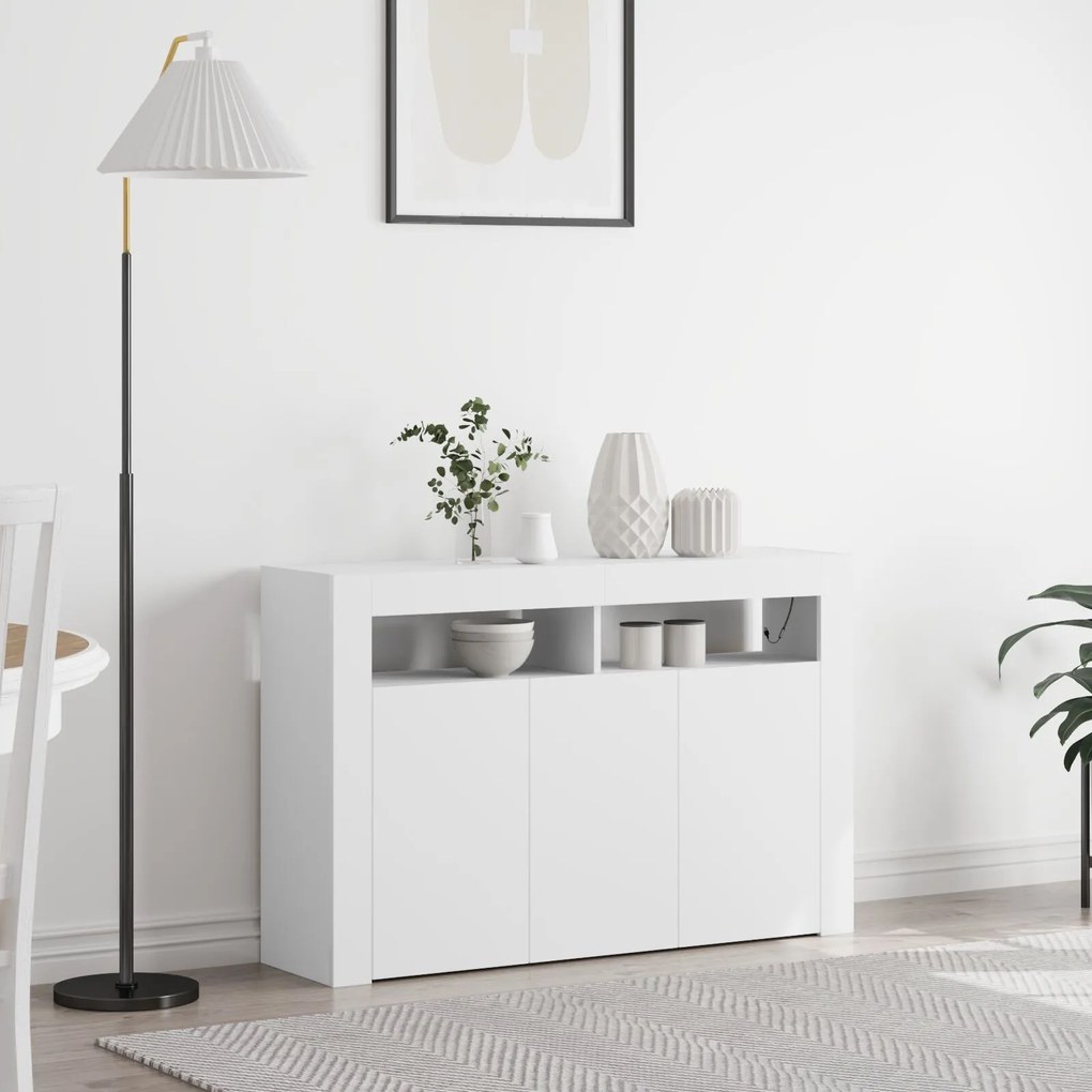vidaXL Bufet Alb 116 x 30 x 75 cm Lemn compozit