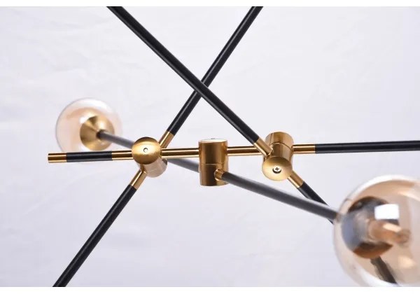 Lustră pe tijă SOLEN 6xG9/30W/230V neagră/aurie Azzardo AZ4700