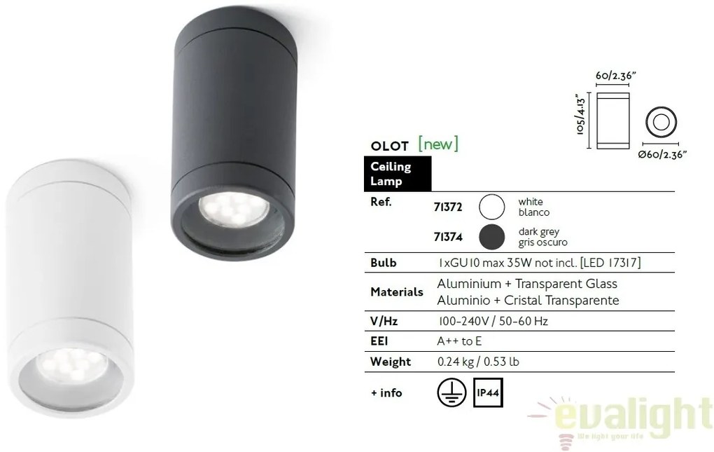 PLAFONIERA DE EXTERIOR MODERNA OLOT AKBA 71372