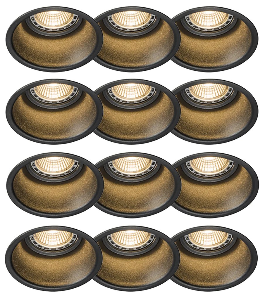 Set de 12 spoturi moderne îngropate negre - Dept