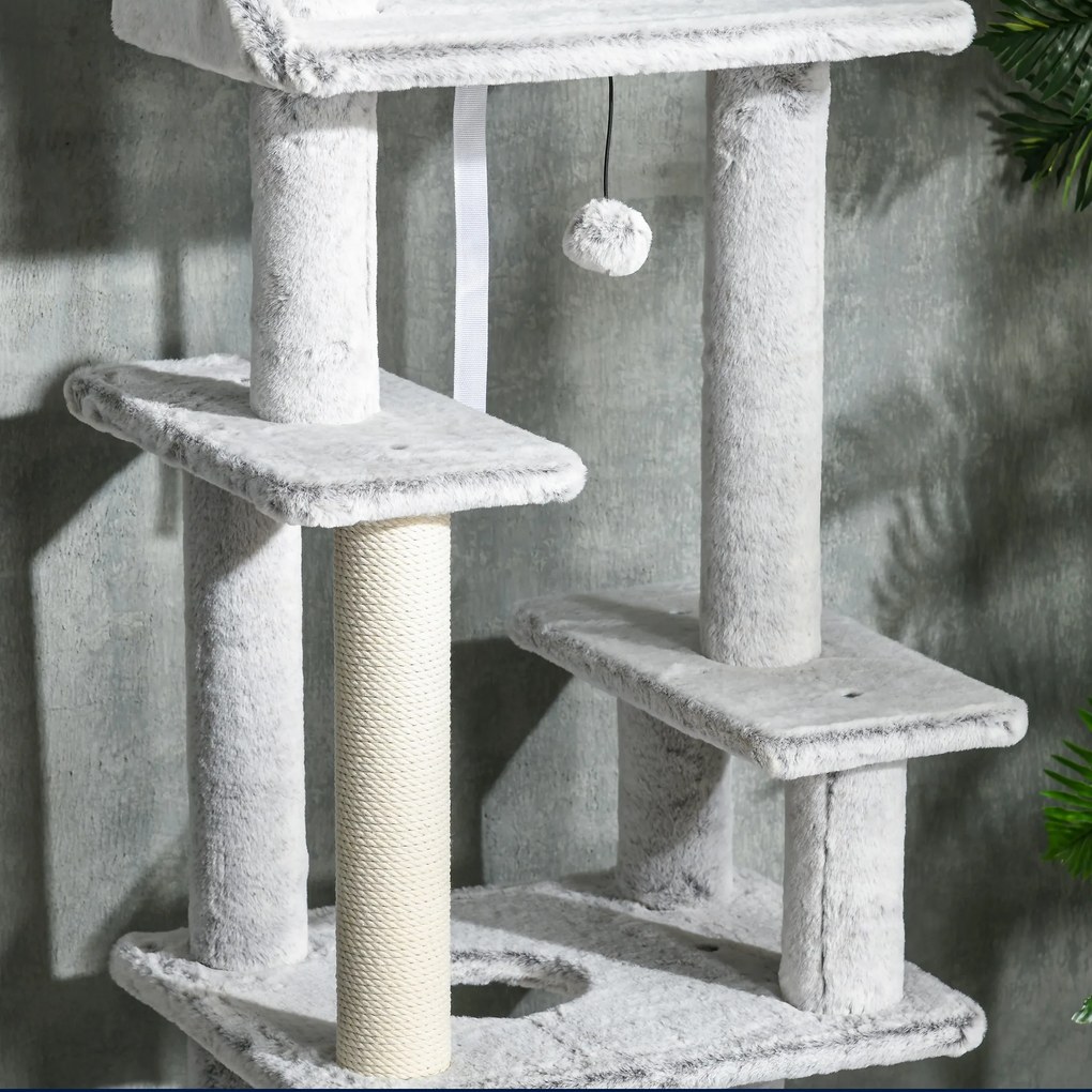 PawHut Copac pentru Pisici de Interior Turn de Joaca Centru de Activitati de Escaladare Turn de Zgariere Apartament Perne Inaltime Reglabilaaccesorii animale feline sala de gimnastica pisoi lounge mobila sufragerie | Aosom Romania
