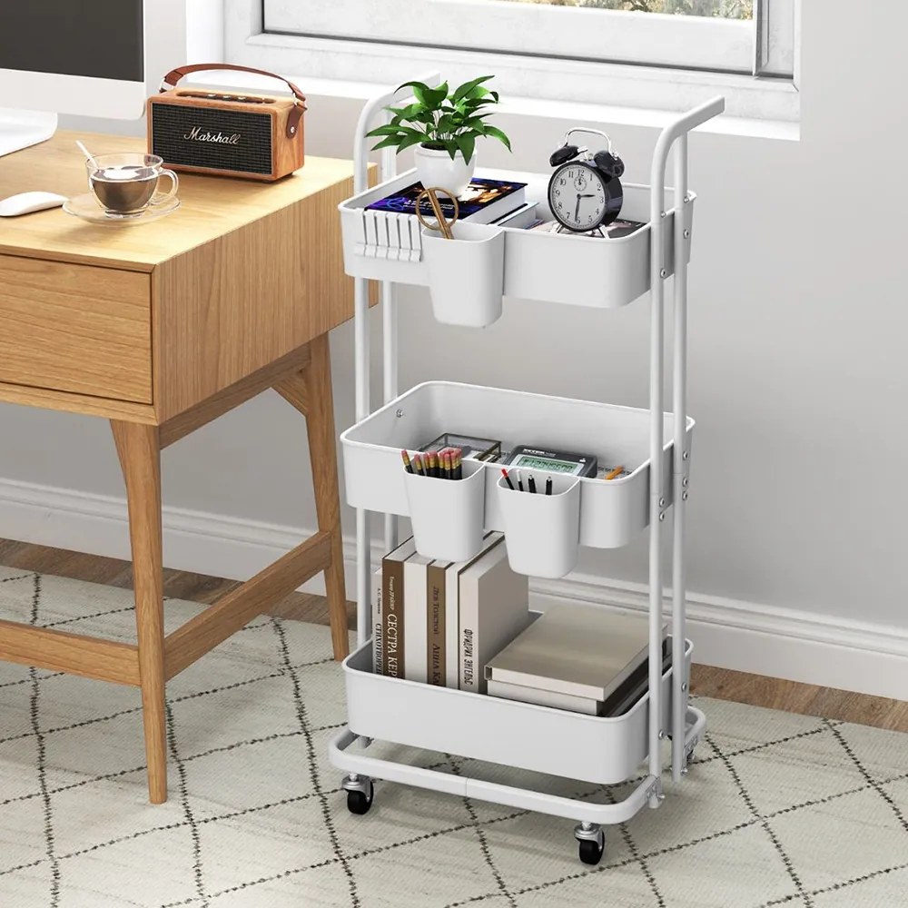 Carucior de Servire Pliabil cu 3 Niveluri