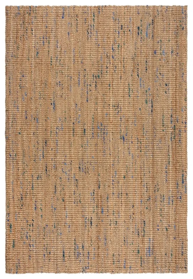Covor albastru/în culoare naturală țesut manual din iută 120x170 cm Jute Boucle Blue – Flair Rugs