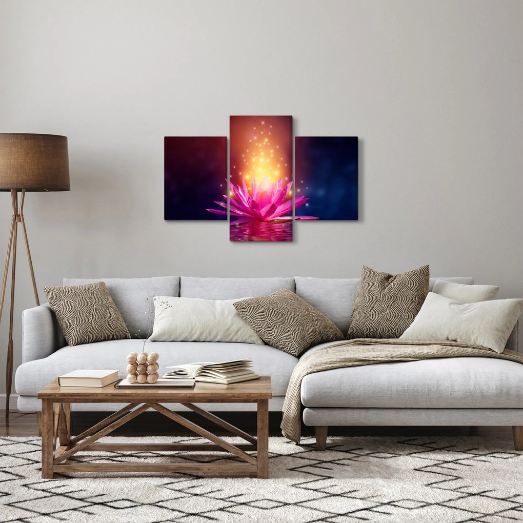 Tablou cu lotus pe apă (90x60 cm)