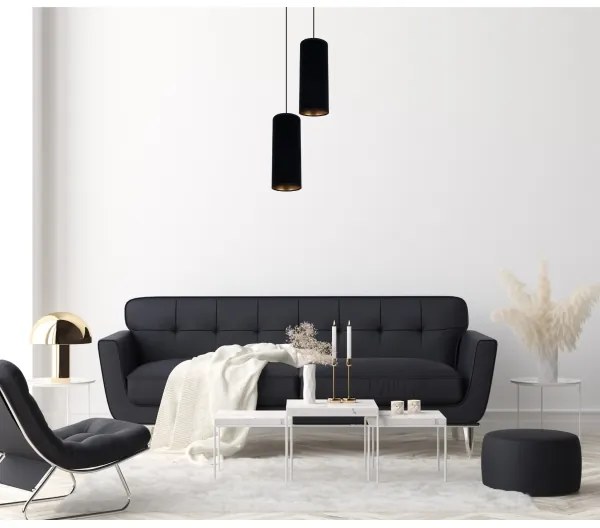 Lustră pe cablu AVALO 2xE27/60W/230V d. 20 cm neagră