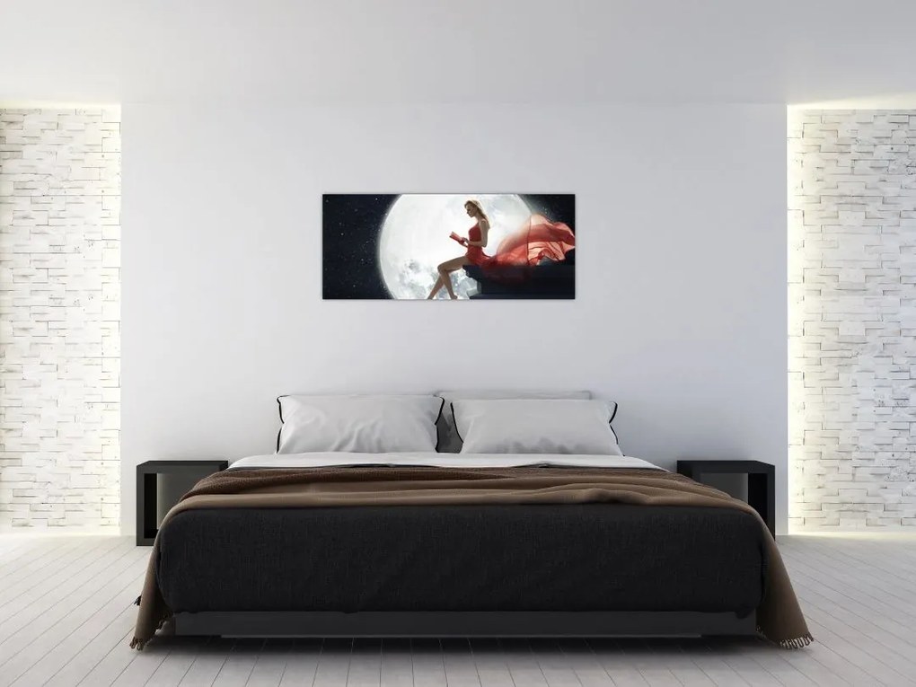 Tablou - Femeia sub clar de lună (120x50 cm)
