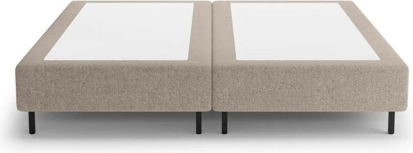 Pat matrimonial bej tapițat fără tăblie 200x200 cm Whale – Micadoni