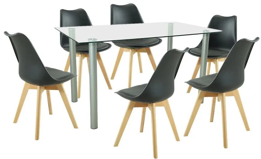 Set de masă Midori 6+1 negru