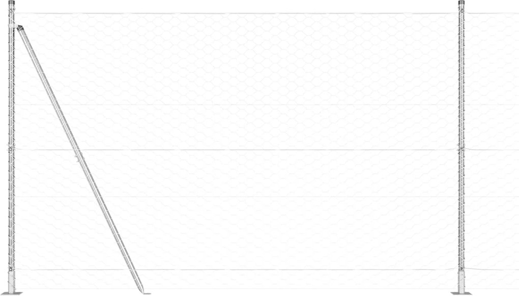 vidaXL Stâlp de gard. Argintiu 10 x 1,5 m (plasă de 50 mm) Oțel