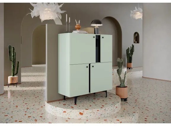 Comoda Cato Cu 4 Usi, Verde Salvie, 105 Cm