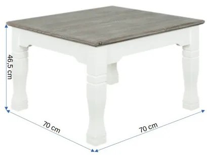 Masa Cafea Cabana, Alb & Antracite, 70 x 70 x 46,5 Cm