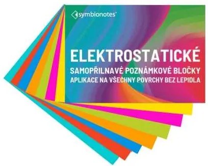 Bloc mic de notițe electrostatic Symbionotes 7 x 10 cm - 100 foi, mix de 7 culori