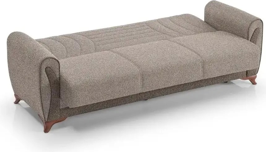 Canapea extensibila 3 locuri cu lada de depozitare Tara Homs, gri