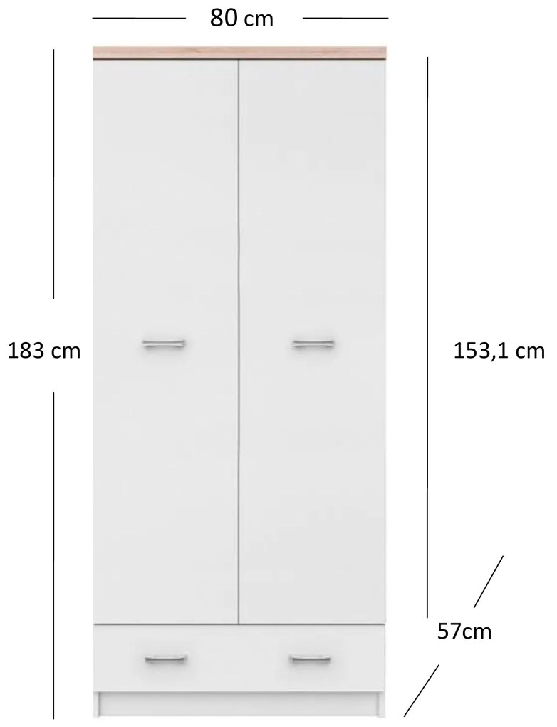 Dulap de haine Tianna (alb). 1053330