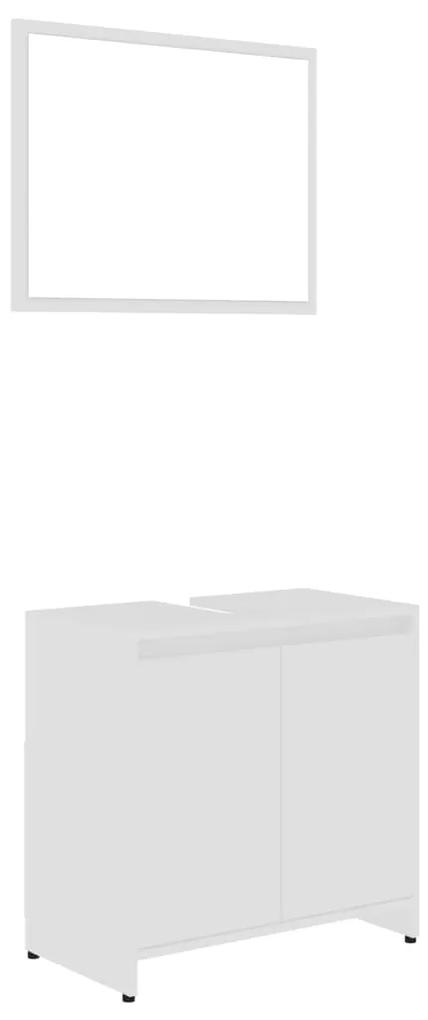 802651 vidaXL Set mobilier de baie, alb, lemn prelucrat