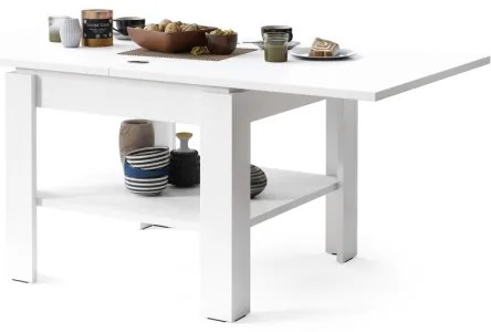 Măsuță de cafea pliabilă cu raft LIA alb