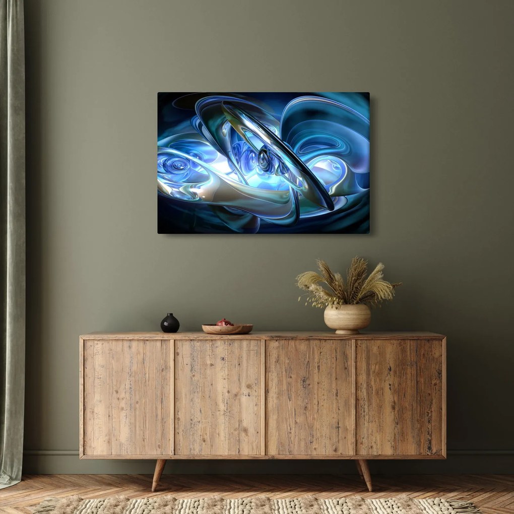 Tabloul fractalilor în albastru (90x60 cm)