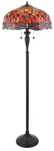 Endon 64070 - Lampadar Tiffany DRAGONFLY, 2xE27/60W/230V, diametru 50 cm