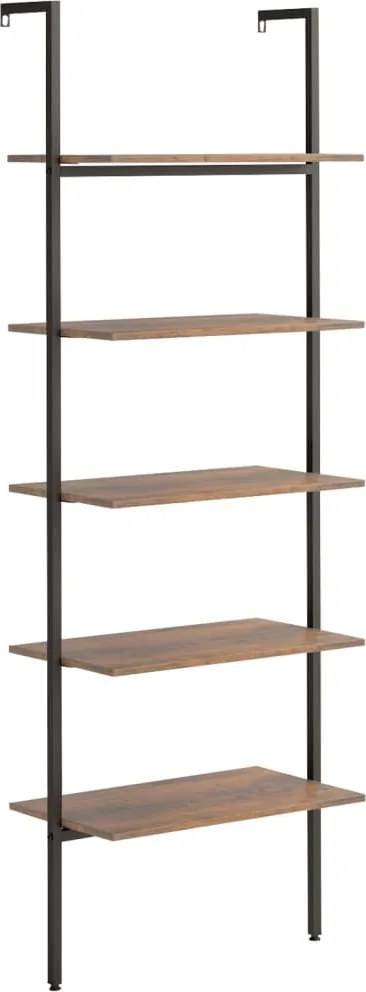 vidaXL Raft înclinat cu 5 niveluri maro închis / negru 64x35x185 cm