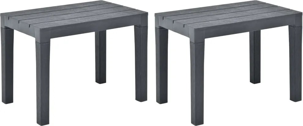 vidaXL Bănci de grădină, 2 buc., antracit, plastic