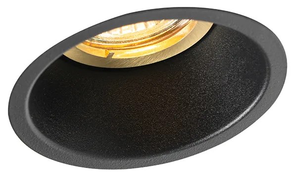 Spotlight modern îngropat negru cu auriu rotativ și înclinabil - Alloy