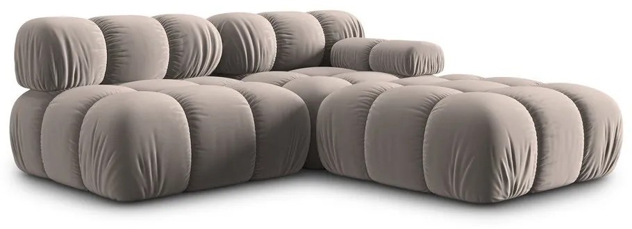 Canapea modulară maro deschis cu tapițerie din catifea 282 cm Bellis – Micadoni