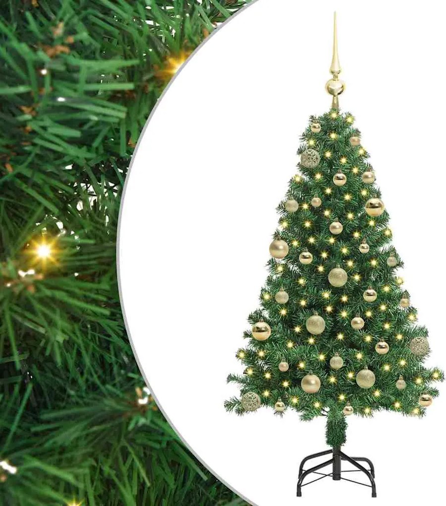 vidaXL Brad de Crăciun artificial Verde 120 cm PVC și Oțel și Plastic