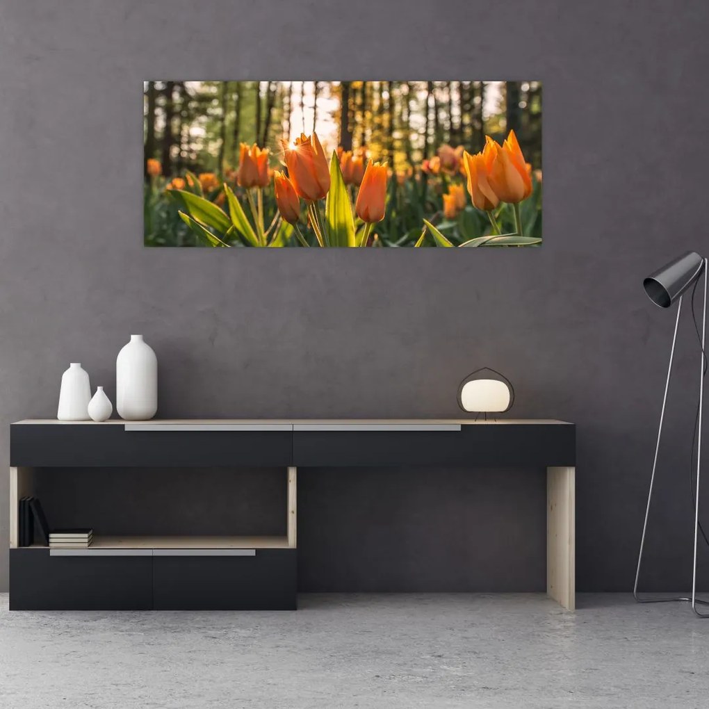 Tablou - lalele potocalii (120x50 cm)