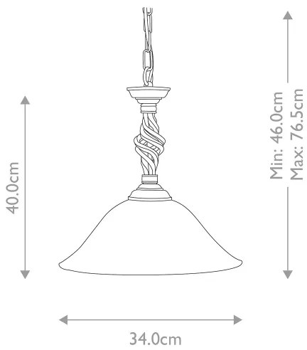 Lustră pe lanț Elstead PB-P-BLACK PEMBROKE 1xE27/60W/230V