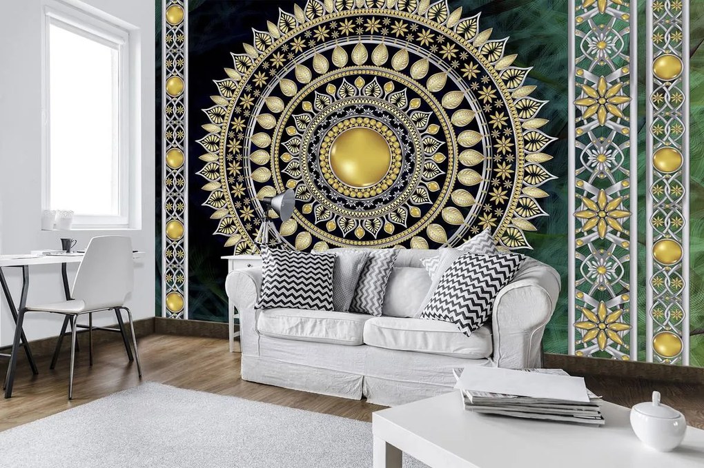 Fototapet - Mandala în verde (152,5x104 cm), în 8 de alte dimensiuni noi