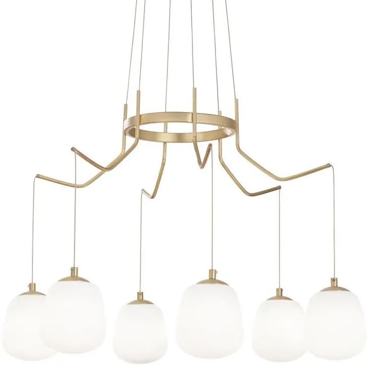 Lustră LED pe cablu Ideal Lux KAROUSEL 6xG9/3W/230V d. 72 cm alamă