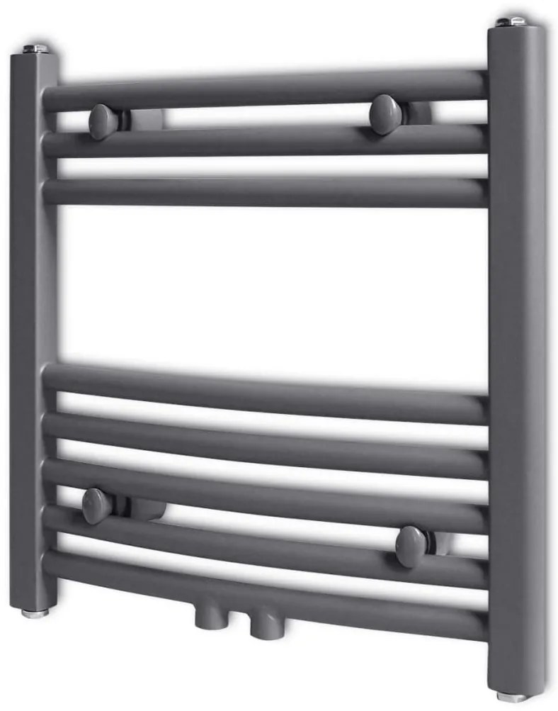Radiator port-prosop încălzire centrală baie, curbat, 480x480 mm, gri