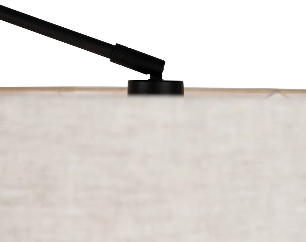 Lampa de podea neagra cu abajur gri deschis 50 cm reglabil - Editor