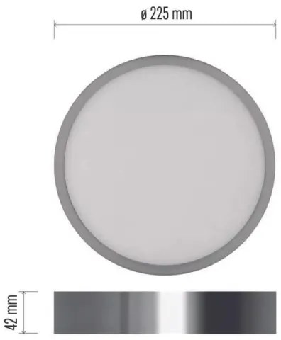 Plafonieră LED/21W/230V 3000/3500/4000K d. 22,5 cm crom