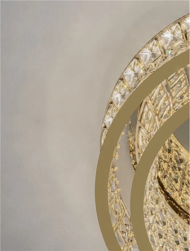 Lustra aplicata LED auriu, cristale sticla CELYSIA 50cm