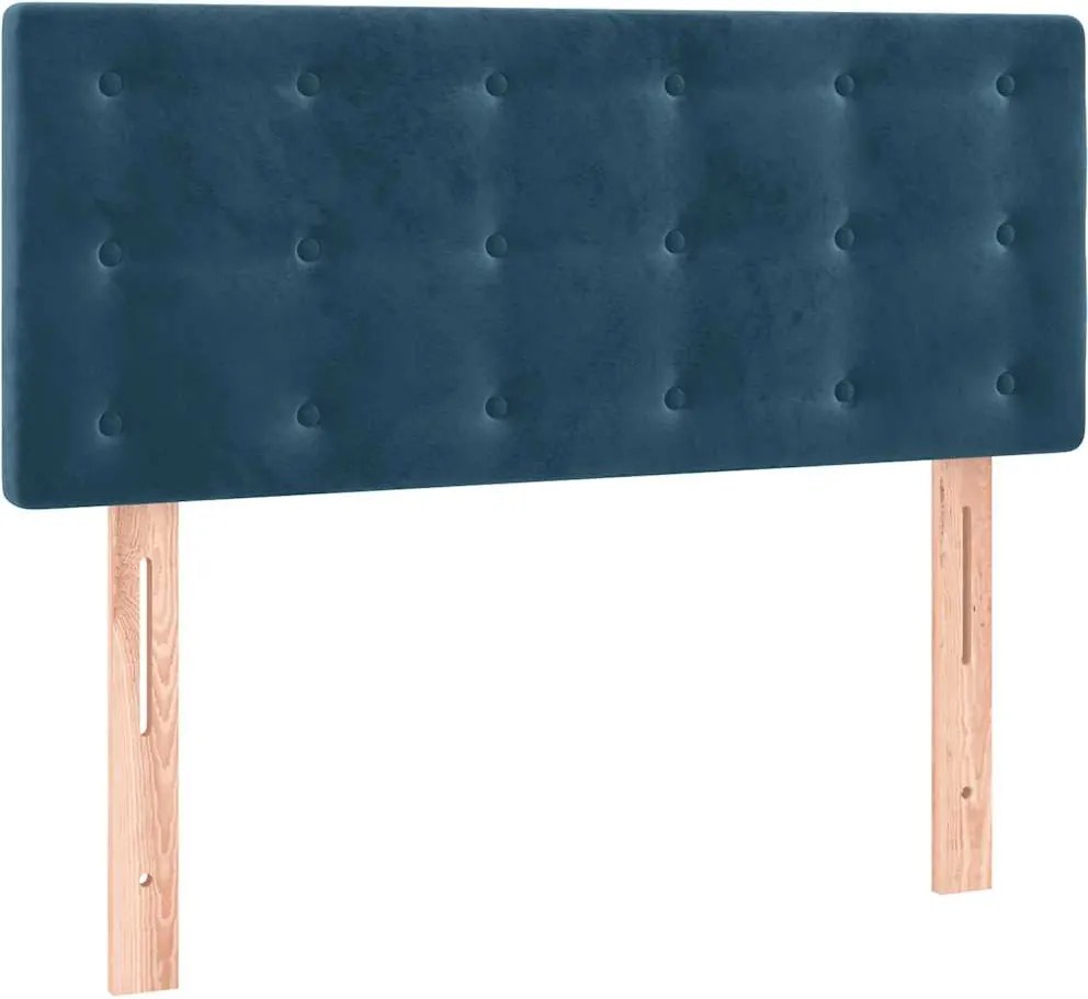 vidaXL Tăblie de pat, albastru închis, 90x5x78/88 cm, catifea