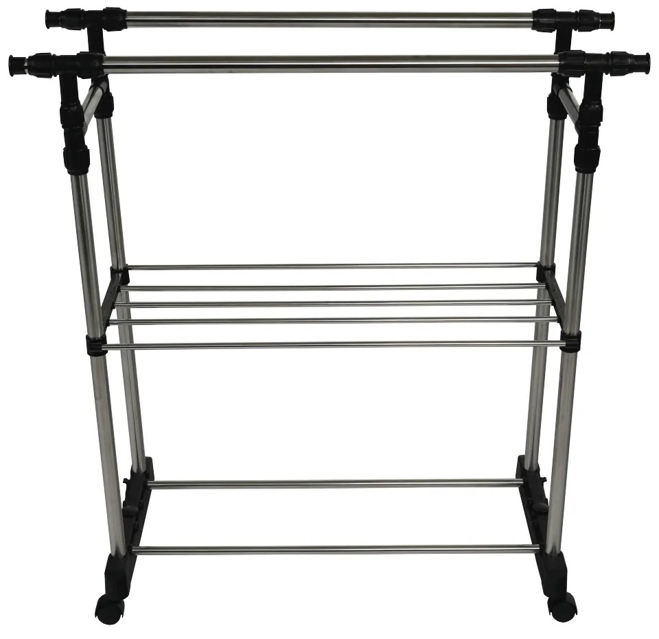 Cuier mobil, inox + plastic negru, SEBO