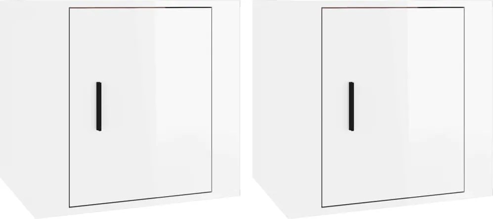 vidaXL Noptiere, 2 buc., alb extralucios, 50x39x47 cm