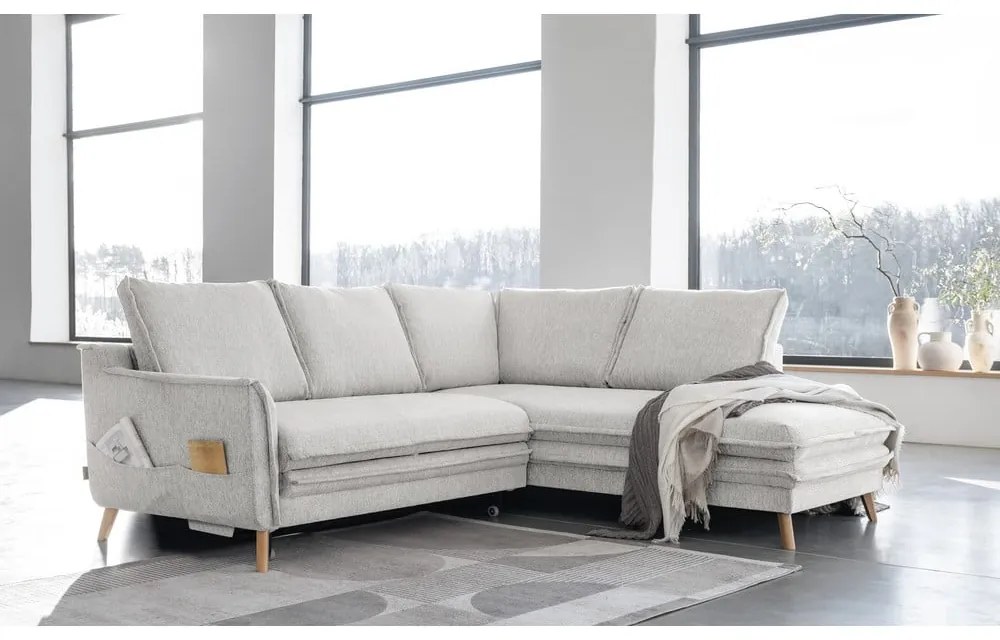 Colțar bej extensibil (cu colț pe partea dreaptă) Charming Charlie – Miuform