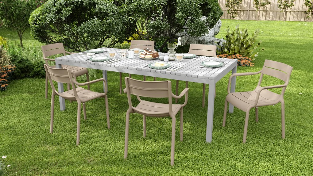 MAZZONI EXPORT LUSSO Bej - SCAUN MODERN DE BUCĂTĂRIE GRĂDINĂ CAFENEA (STIVUIT)