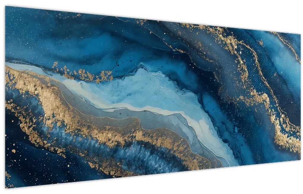 Tablou - Abstracție marmură albastră (120x50 cm)