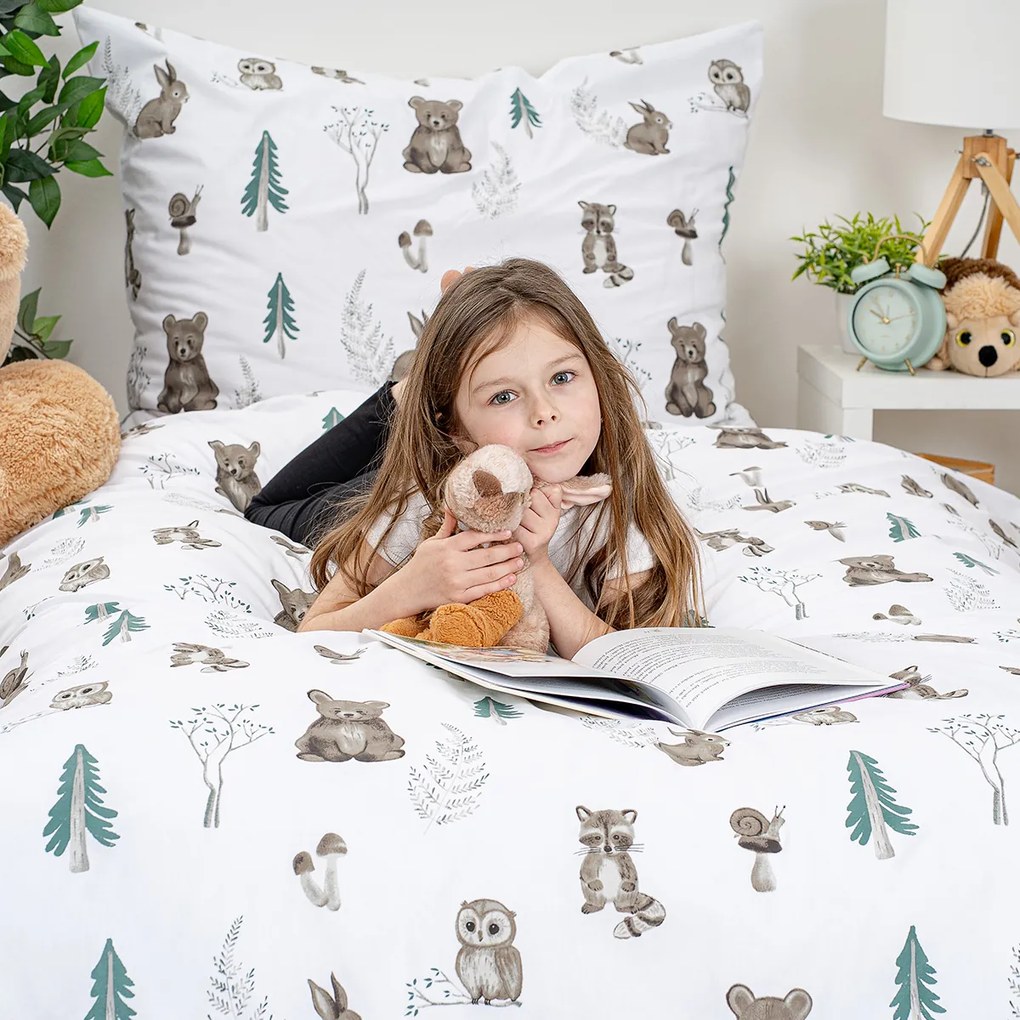 Lenjerie de pat din bumbac 4Home Forest Friends, 140 x 200 cm, 70 x 90 cm