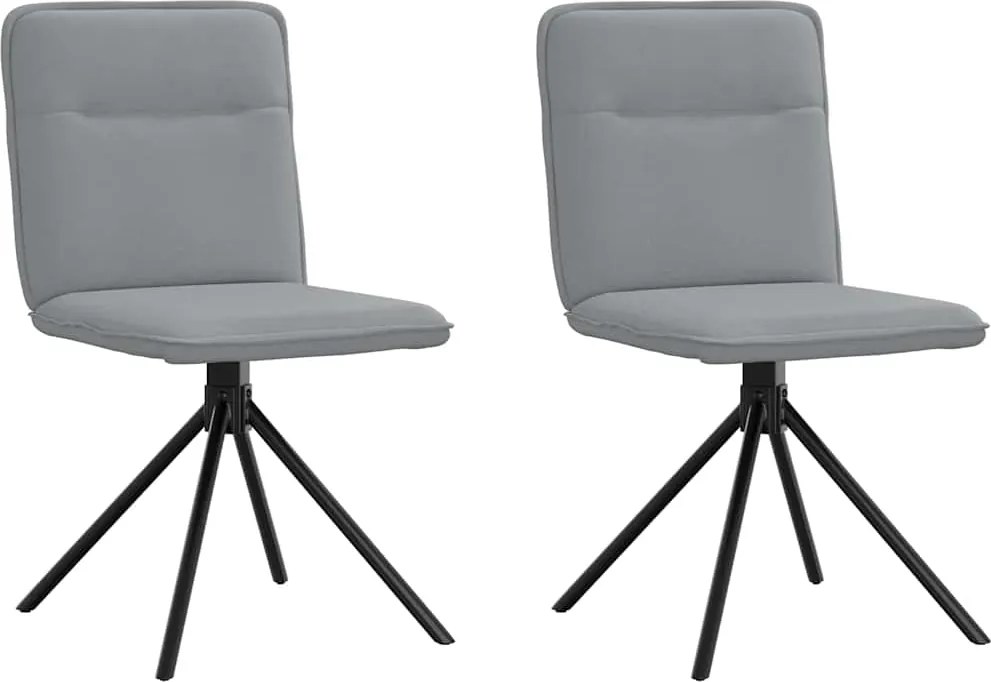 vidaXL Scaune de bucătărie, 2 buc., gri deschis, material textil