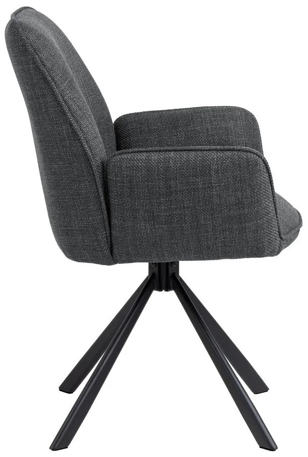 Set de scaune de sufragerie gri închis cu cotiere 2 buc. tapițat Glenda – Actona