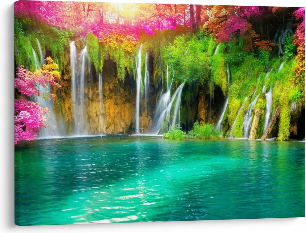 Tablou - Cascada, Lacurile Plitvice, Croația (70x50 cm)