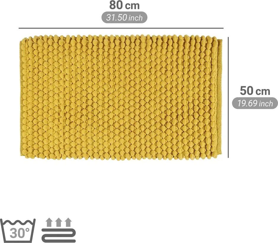 Covoraș de baie galben din material textil 50x80 cm Solivo – Wenko