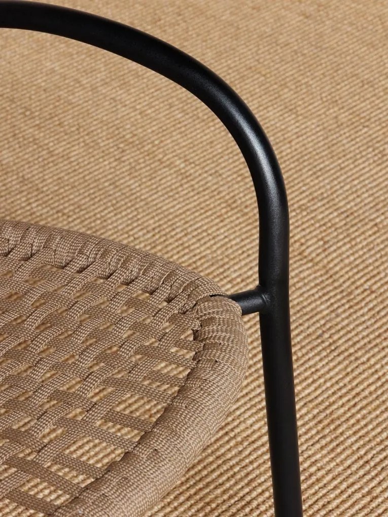 Scaun dining bej din textil Bertha