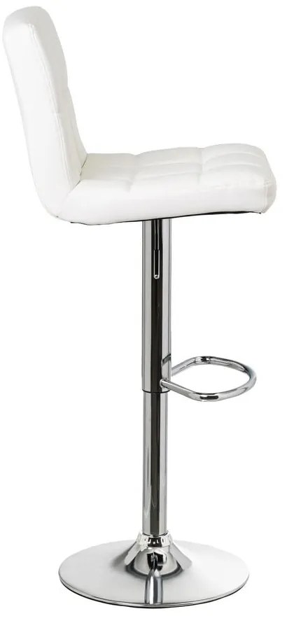 Scaune de bar albe cu înălțime ajustabilă 2 buc. din imitație de piele (înălțime șezut 93 cm) – Casa Selección